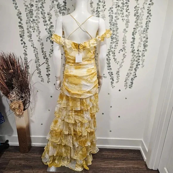 amber gold dress Amber White W Gold Dress S